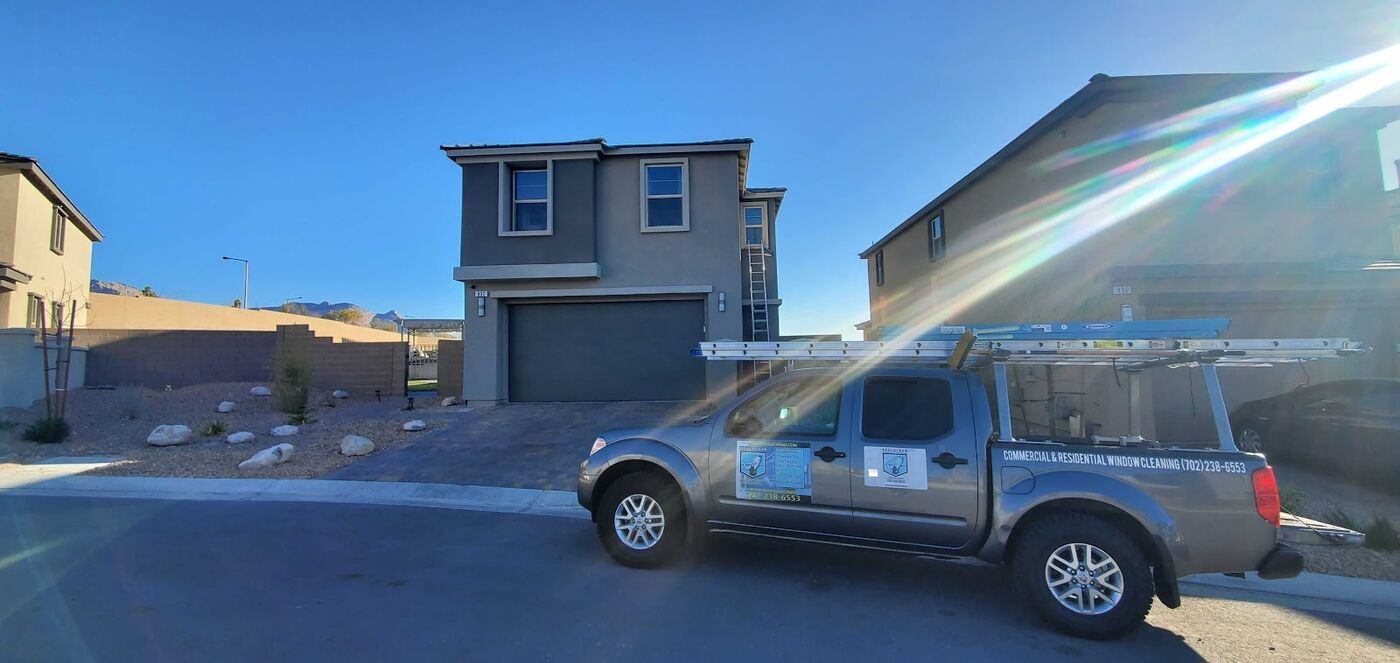 Real Clean truck on site for a residential window cleaning job