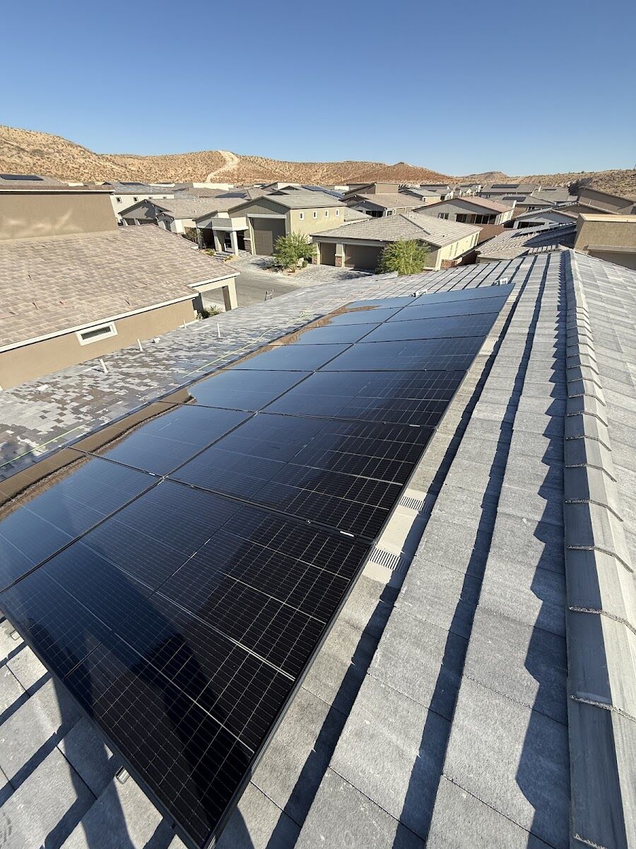 Full rooftop solar array cleaned in the Las Vegas desert sun